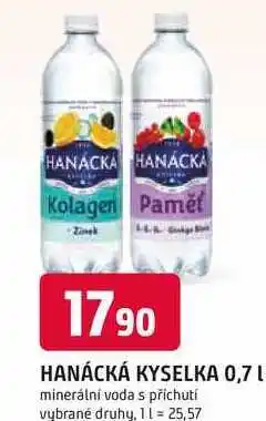 Trefa HANÁCKÁ KYSELKA 0,7 L minerální voda s příchutí vybrané druhy nabídka