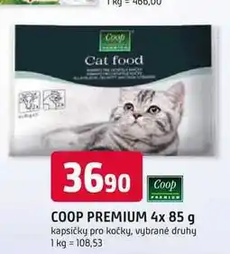 Trefa COOP PREMIUM 4x 85 g kapsičky pro kočky, vybrané druhy nabídka