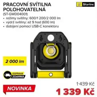 Pracovní svítilna polohovatelná