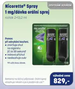 PharmaPoint Nicorette® Spray 1 mg/dávka orální sprej nabídka