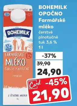 Kaufland BOHEMILK OPOČNO Farmářské mléko nabídka