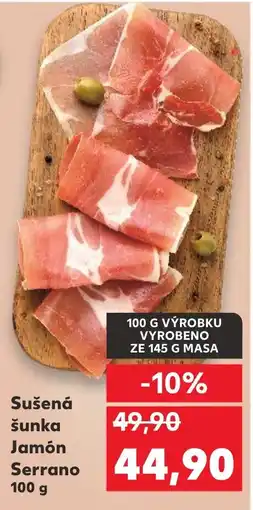 Kaufland Sušená šunka Jamón Serrano nabídka