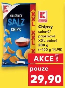 Kaufland Chipsy solené/ paprikové nabídka