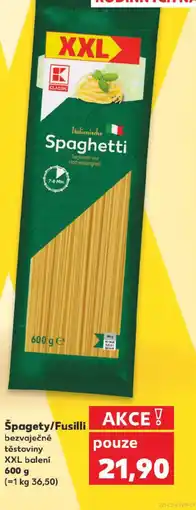 Kaufland Špagety/Fusilli nabídka