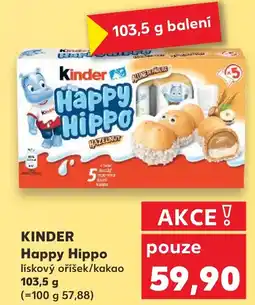 Kaufland KINDER Happy Hippo lískový oříšek/kakao nabídka