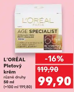 Kaufland L'ORÉAL Pleťový krém krém nabídka