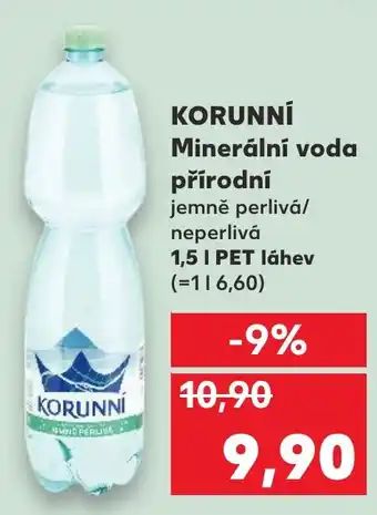 Kaufland KORUNNÍ Minerální voda přírodní nabídka