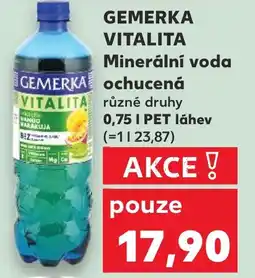 Kaufland GEMERKA VITALITA Minerální voda ochucená nabídka