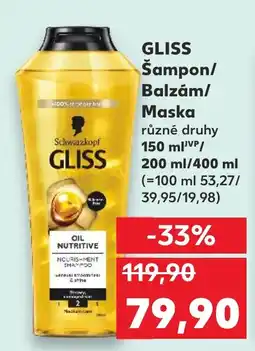 Kaufland GLISS Šampon/ Balzám/ Maska nabídka