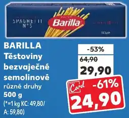 Kaufland BARILLA Těstoviny bezvaječné semolinové nabídka