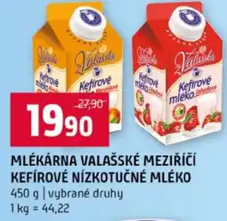 Terno Mlékárna valašské meziříčí kefírové nízkotučné mléko nabídka