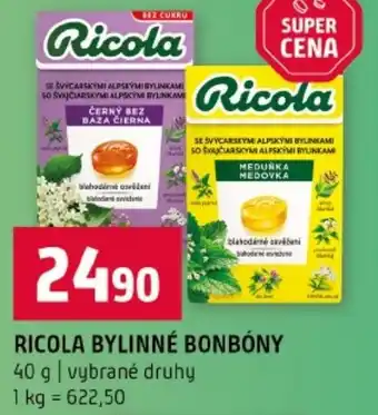 Terno Ricola bylinné bonbony nabídka