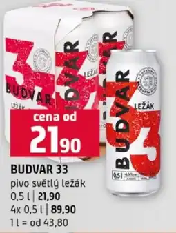 Terno BUDVAR 33 pivo světlý ležák nabídka
