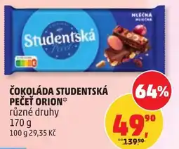 Penny Market Čokoláda studentská pečeť orion nabídka