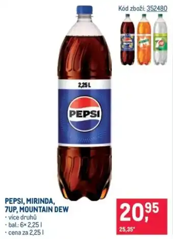 Makro Pepsi, mirinda, 7up, mountain dew nabídka