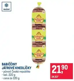 Makro Babiččiny játrové knedlíčky nabídka