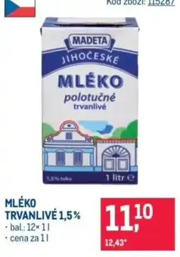 Makro Madeta Mléko trvanlivé 1.5% nabídka