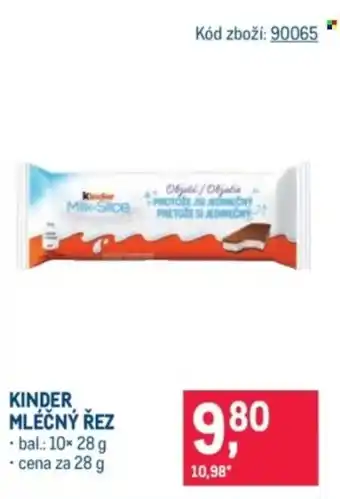 Makro Kinder mléčný řez nabídka