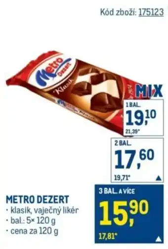 Makro Metro dezert nabídka