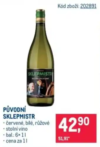 Makro Původní sklepmistr nabídka