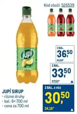 Makro Jupí sirup nabídka