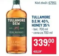 Makro Tullamore d.e.w. 40%, honey 35% nabídka