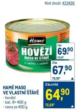 Makro Hamé maso ve vlastní šťávě nabídka