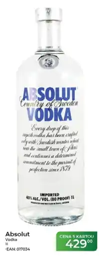Tamda Foods Absolut Vodka nabídka
