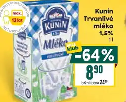 Billa Kunín Trvanlivé mléko 1,5% nabídka