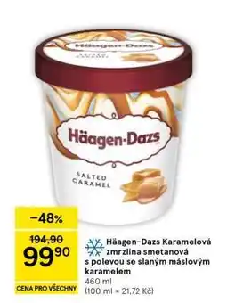 Tesco Häagen-Dazs Karamelová zmrzlina smetanová s polevou se slaným máslovým karamelem nabídka