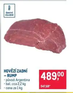 Makro hovězí zadní – rump nabídka