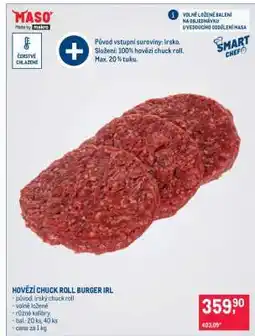 Makro HOVĚZÍ CHUCK ROLL BURGER IRL nabídka