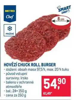 Makro HOVĚZÍ CHUCK ROLL BURGER nabídka