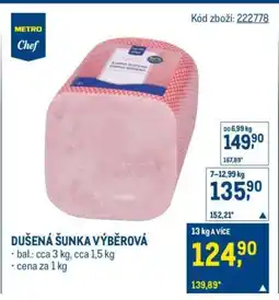 Makro Dušená šunka výběrová nabídka