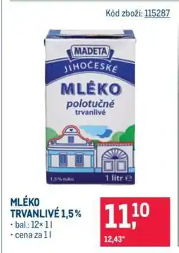 Makro Mléko trvanlivé 1,5 % nabídka