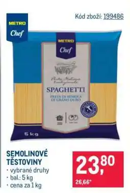 Makro Semolinové těstoviny nabídka