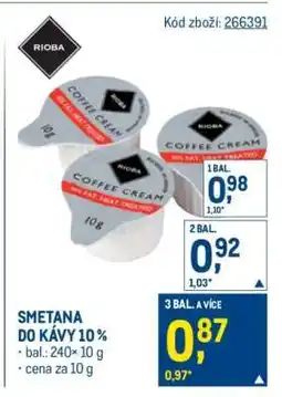 Makro Smetana do kávy 10 % nabídka