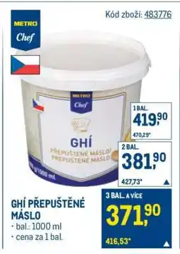 Makro Ghí přepuštěné máslo nabídka