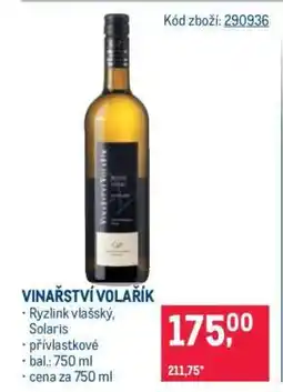 Makro Vinařství Volařík nabídka