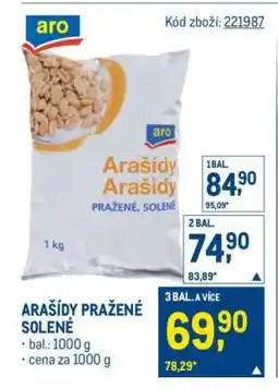 Makro Arašídy pražené solené nabídka