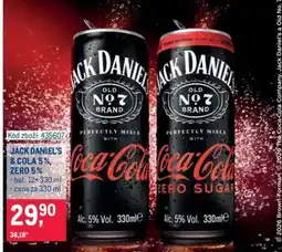 Makro JACK DANIEL'S & COLA 5 %, ZERO 5 % nabídka