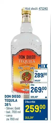 Makro DON DIEGO TEQUILA 38 % nabídka