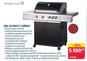 Gril plynový, 4 hořáky
