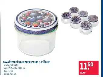 ZAVAŘOVACÍ SKLENICE PLUM S VÍČKEM