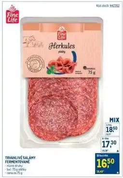Makro TRVANLIVÉ SALÁMY FERMENTOVANÉ nabídka