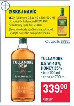Makro TULLAMORE D.E.W. 40 %, HONEY 35 % nabídka