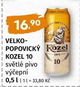 Terno VELKOPOPOVICKÝ KOZEL 10 světlé pivo výčepní nabídka