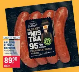 Makro GRILOVACÍ KLOBÁSA OD MISTRA nabídka