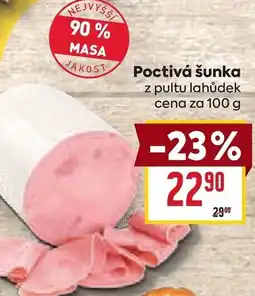 Billa Poctivá šunka z pultu lahůdek nabídka