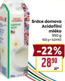 Billa Srdce domova Acidofilní mléko nabídka